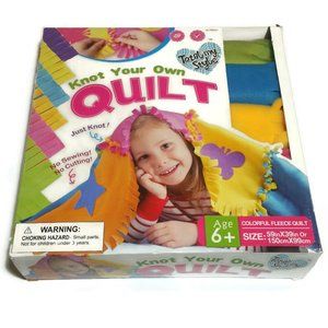 Knot Your Own Quilt Total My Style Kit No Sew Colorful Fleece Squares Quilt